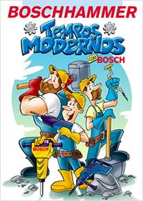 Capa de cartilha (história em quadrinhos), para equipamentos e ferramentas Bosch.