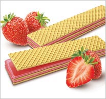 Ilustração de wafer sabor morango para embalagens