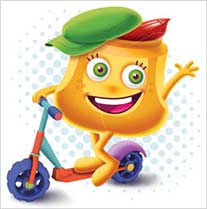 Ilustração de personagem para geléias de frutas Queensberry.